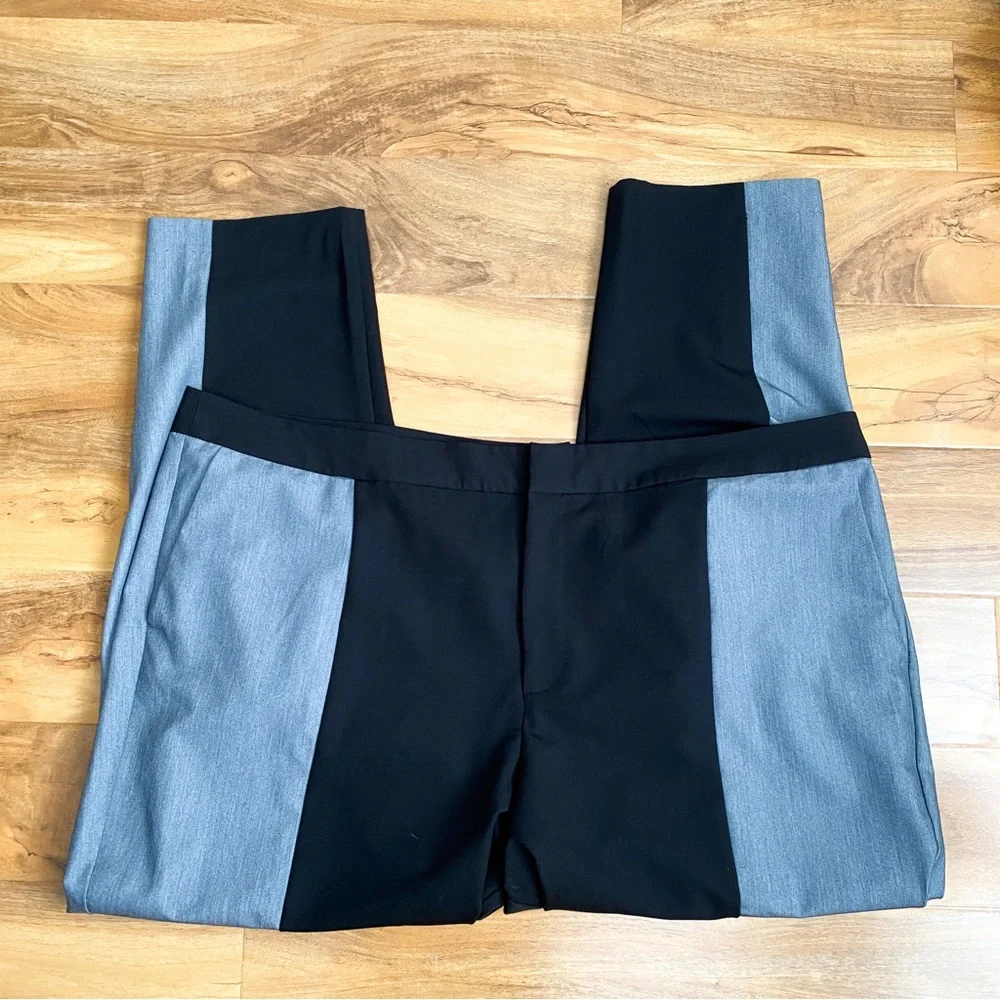 Eloquii Two Tone Colorblock Black Gray Ankle Pants Career Tapered Plus Size 22 - Picture 6 of 7